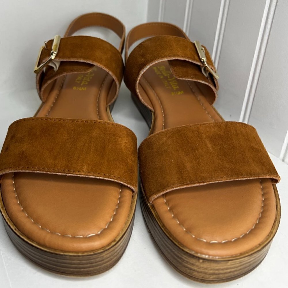 Bella Vita Women's Tan Tay Italy Buckled Sandals Size 8.5